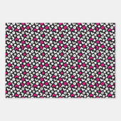 Feuille De Papier Cadeau Géométrie rose Noir Moustache rayures (Devant)