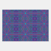 Feuille De Papier Cadeau Géométrie rouge étoile et bleu (Devant 2)