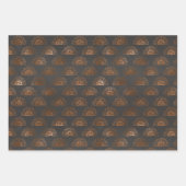 Feuille De Papier Cadeau Géométrique noir et cuivre (Devant 2)
