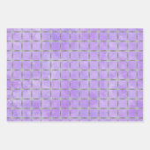 Feuille De Papier Cadeau Géométrique violet et gris (Devant)