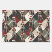 Feuille De Papier Cadeau German Shorthair Pointer Christmas Dog Plaid (Devant 2)
