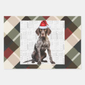 Feuille De Papier Cadeau German Shorthair Pointer Christmas Dog Plaid (Devant)