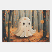 Feuille De Papier Cadeau Ghost mignon Découpage Automne (Devant)
