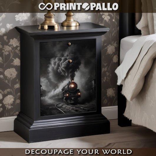 Feuille De Papier Cadeau Ghost train from 1900, desert station - Decoupage 