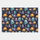 FEUILLE DE PAPIER CADEAU GHOULS HALLOWEEN, DES GHOULS CUITS ET DÉPLAISANTS (Devant 3)