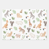Feuille De Papier Cadeau gibier Animal With Jungle Tree (Devant)