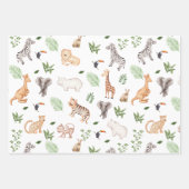 Feuille De Papier Cadeau gibier Animal With Jungle Tree (Devant)