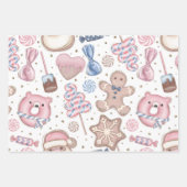 Feuille De Papier Cadeau Gingerbread Et Sweets Fêtes (Devant)
