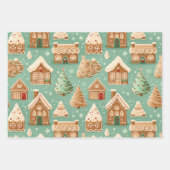 Feuille De Papier Cadeau Gingerbread Maison Cookies Noël (Devant)