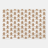 Feuille De Papier Cadeau Gingerbread Man Cookie Snowflake Holiday Baking (Devant 3)