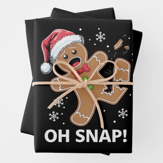 Feuille De Papier Cadeau Gingerbread Man Oh Snap Christmas Funny Cookie (En situation)