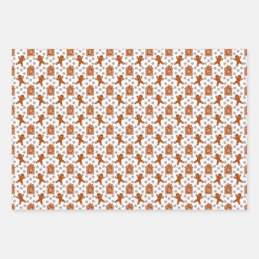 Feuille De Papier Cadeau GINGERBREAD Motif de vacances (Devant)