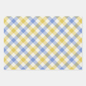 Feuille De Papier Cadeau Gingham Céleste (Devant)