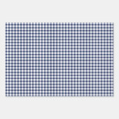 Feuille De Papier Cadeau Gingham Classique 3 Bleu (Devant 3)
