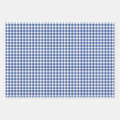 Feuille De Papier Cadeau Gingham Classique 3 Bleu (Devant 2)
