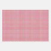 Feuille De Papier Cadeau Gingham Classique 3 Rouge (Devant 3)