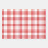 Feuille De Papier Cadeau Gingham Classique 3 Rouge (Devant 2)