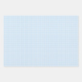Feuille De Papier Cadeau Gingham Classique Bleu Bébé (Devant 3)