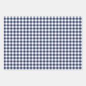 Feuille De Papier Cadeau Gingham Classique Bleu Nuit (Devant 2)