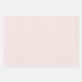 Feuille De Papier Cadeau Gingham Classique de Printemps | Douce Rose (Devant 3)