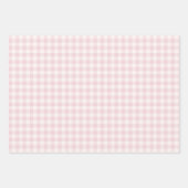 Feuille De Papier Cadeau Gingham Classique de Printemps | Douce Rose (Devant)