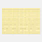 Feuille De Papier Cadeau Gingham Classique Jaune Doré (Devant 3)