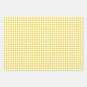 Feuille De Papier Cadeau Gingham Classique Jaune Doré (Devant)