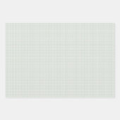 Feuille De Papier Cadeau Gingham Classique Printemps | Sauge Atténué (Devant 3)