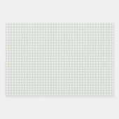 Feuille De Papier Cadeau Gingham Classique Printemps | Sauge Atténué (Devant 2)