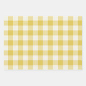 Feuille De Papier Cadeau Gingham doré (Devant)