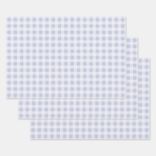 Feuille De Papier Cadeau Gingham gris pervenche rustique chic