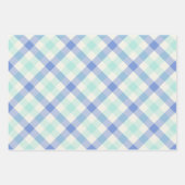 Feuille De Papier Cadeau Gingham Océan (Devant)
