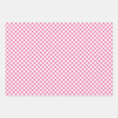 Feuille De Papier Cadeau Gingham Rétro 3 Rose (Devant 3)