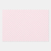 Feuille De Papier Cadeau Gingham Rétro 3 Rose (Devant 2)