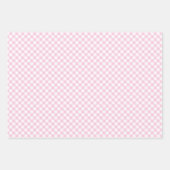 Feuille De Papier Cadeau Gingham Rétro 3 Rose (Devant)