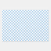 Feuille De Papier Cadeau Gingham Rétro Bleu Bébé (Devant 2)
