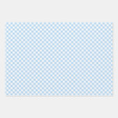 Feuille De Papier Cadeau Gingham Rétro Bleu Bébé (Devant)