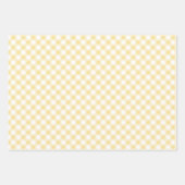 Feuille De Papier Cadeau Gingham Rétro Jaune Canari (Devant 2)