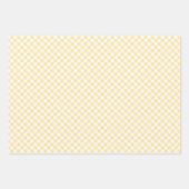 Feuille De Papier Cadeau Gingham Rétro Jaune Canari (Devant)