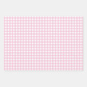 Feuille De Papier Cadeau Gingham rose et blanc (Devant)