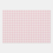 Feuille De Papier Cadeau Gingham Rose Féminin (Devant)
