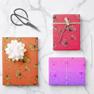 Feuille De Papier Cadeau ginkgo d'automne