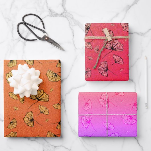 Feuille De Papier Cadeau ginkgo d'automne (Recto)