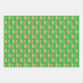 Feuille De Papier Cadeau Girafe de Noël (Devant)