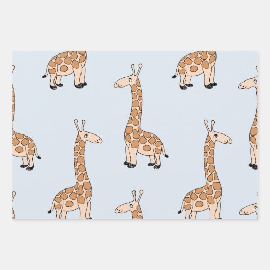 Feuille De Papier Cadeau Giraffe (Devant 3)