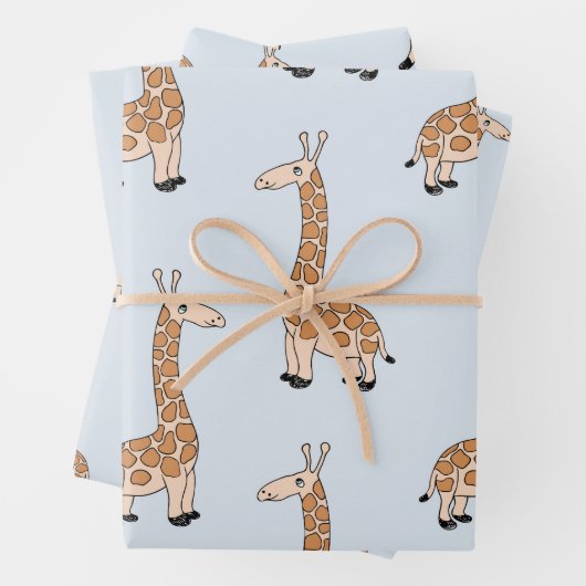 Feuille De Papier Cadeau Giraffe (En situation)