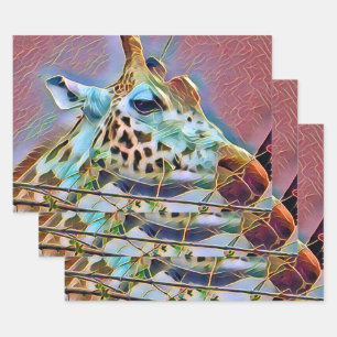 FEUILLE DE PAPIER CADEAU GIRAFFE