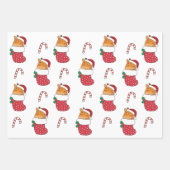 Feuille De Papier Cadeau Giraffe Noël Animaux d'hiver Giraffes (Devant 2)