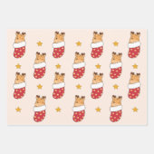 Feuille De Papier Cadeau Giraffe Noël Animaux d'hiver Giraffes (Devant)