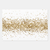 Feuille De Papier Cadeau Girl Aqua Gold Confetti Parties scintillant Unicor (Devant 3)